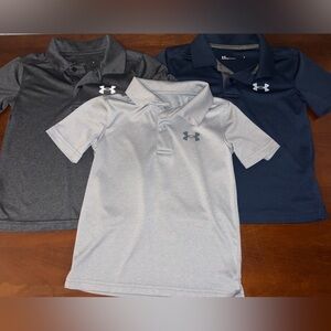 Under Armour Little Boys Polo Shirt - Light Gray, Dark Gray, and Navy